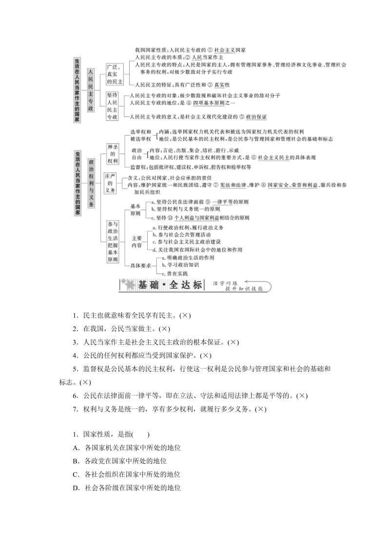 2019-2020年高考总复习政治讲义：必修2 第01单元 第01课 生活在人民当家作主的国家 Word版含答案.doc_第2页