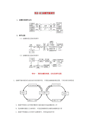 2019年高考生物 考點(diǎn)一遍過(guò) 考點(diǎn)49 血糖平衡調(diào)節(jié)（含解析）.doc