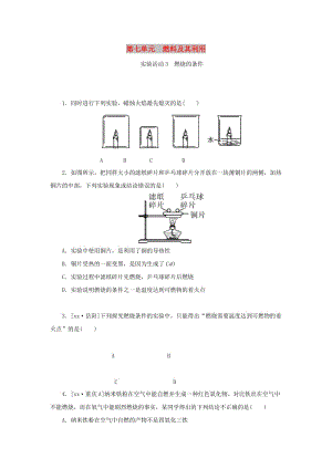 2019秋九年級化學上冊 第七單元 燃料及其利用 實驗活動3 燃燒的條件同步精練 （新版）新人教版.doc