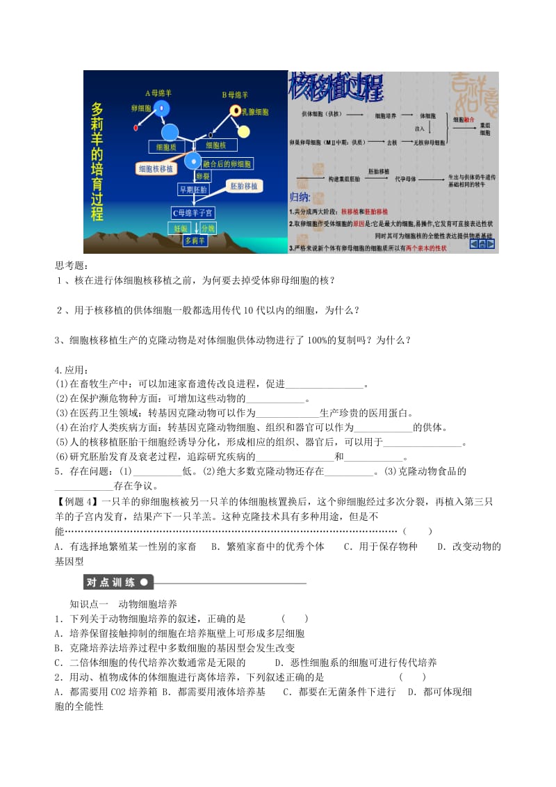 2019-2020年高中生物《22 动物细胞工程》导学案 新人教版选修3.doc_第3页