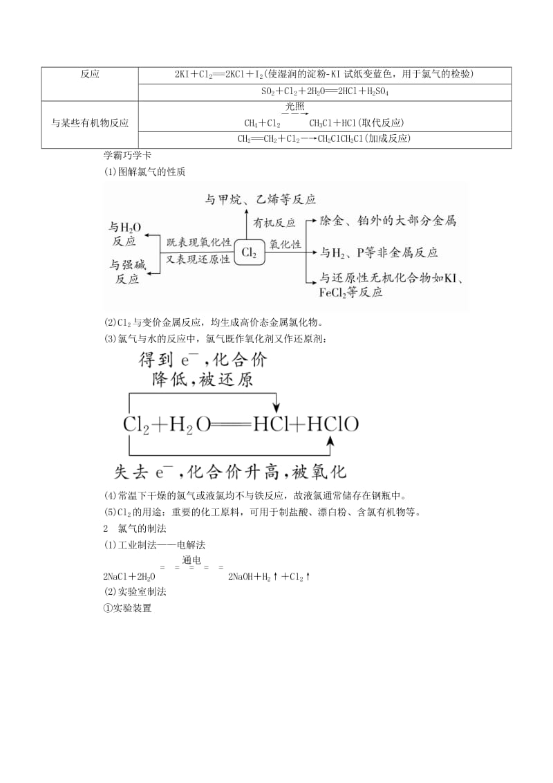 2019-2020年高考化学一轮复习专题十七氯、溴、碘及其化合物考点一氯单质及其化合物教学案.doc_第2页