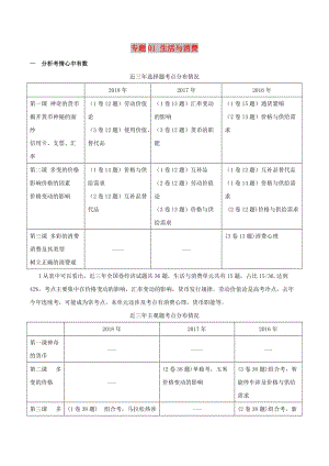 2019年高考政治一輪復習 進階提分秘訣 專題01 生活與消費（含解析）.doc