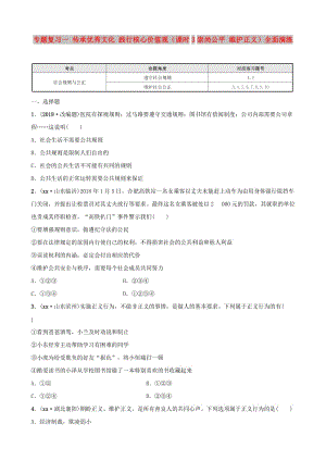 河北省2019年中考道德與法治 專題復(fù)習(xí)一 傳承優(yōu)秀文化 踐行核心價(jià)值觀（課時(shí)3崇尚公平 維護(hù)正義）全面演練.doc