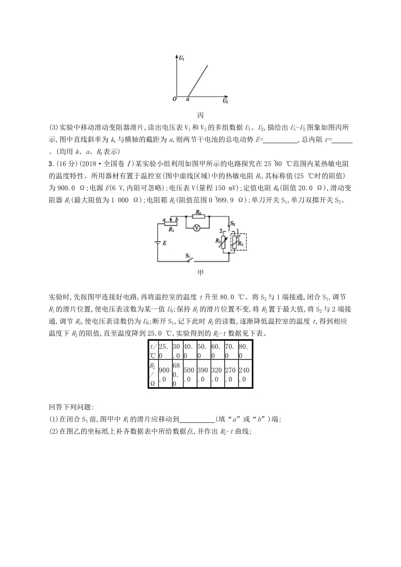 2019高考物理大二轮复习 题型二 实验题 电学实验专项训练.doc_第2页