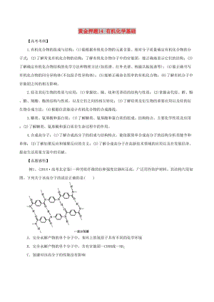 2019年高考化學(xué) 黃金押題14 有機(jī)化學(xué)基礎(chǔ)（含解析）.doc