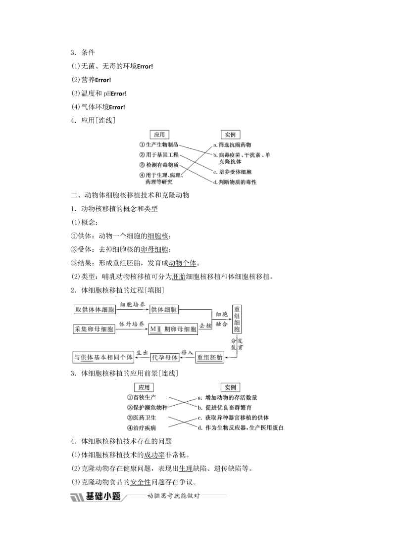 2018-2019学年高中生物 专题2 细胞工程 2.2 动物细胞工程 2.2.1 动物细胞培养和核移植技术教学案（含解析）新人教版选修3.doc_第2页