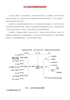 2019屆高考生物二輪復(fù)習(xí) 專(zhuān)題10 人體內(nèi)環(huán)境穩(wěn)態(tài)和免疫調(diào)節(jié)學(xué)案.docx