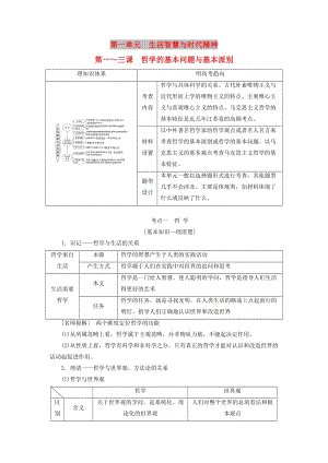 （江蘇專版）2020版高考政治一輪復(fù)習(xí) 第一單元 生活智慧與時代精神 第一～三課 哲學(xué)的基本問題與基本派別講義 新人教版必修4.doc