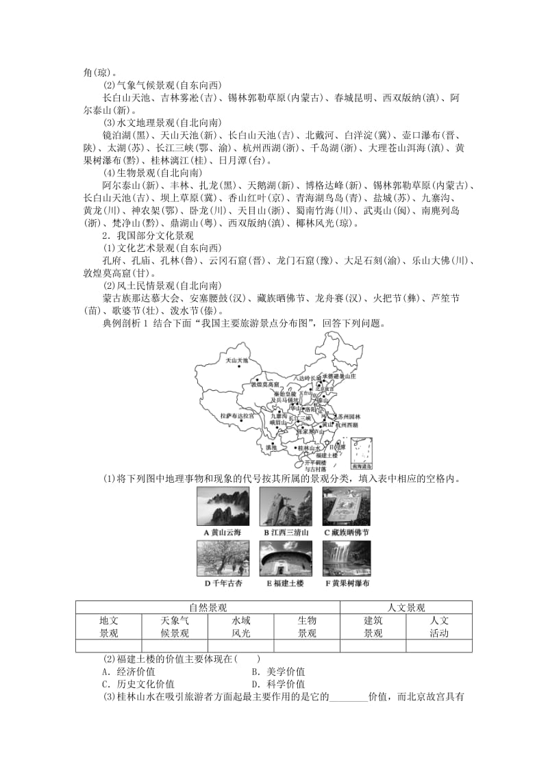 2019-2020年高中地理2.3我国的旅游资源学案新人教版选修3(I).doc_第2页