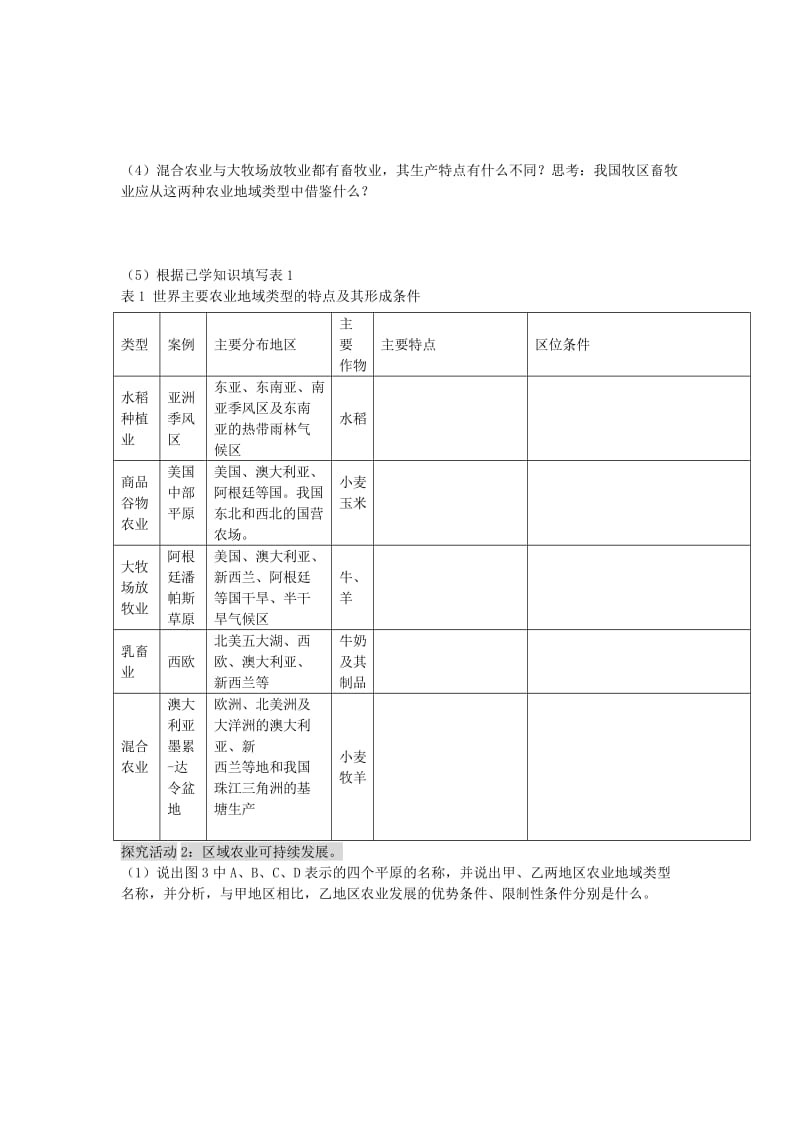 2019-2020年高考地理二轮专题复习 产业活动与地理环境 第2课时 农业地域类型与区域农业可持续发展学案.doc_第2页