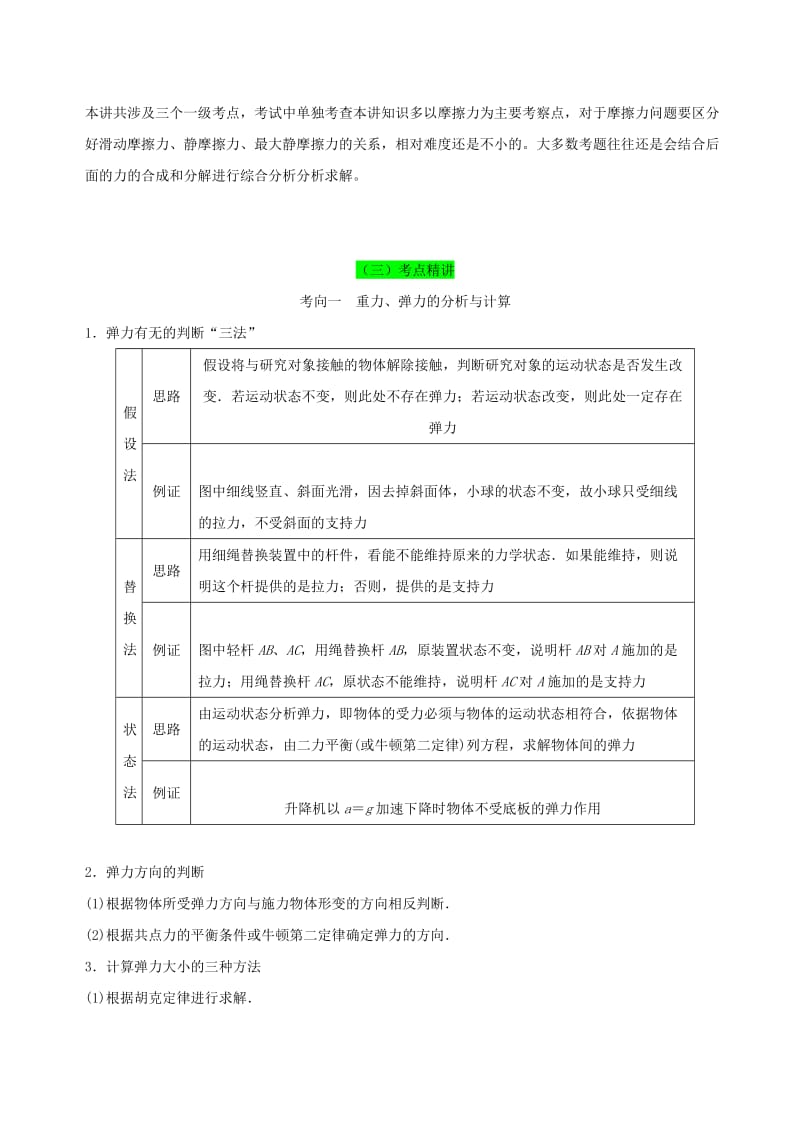 2019-2020年高考物理一轮复习专题2.1三种基本作用力精讲深剖.doc_第3页