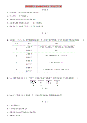 湖南省中考化學復習 課時訓練10 構(gòu)成物質(zhì)的微粒 認識化學元素練習.doc