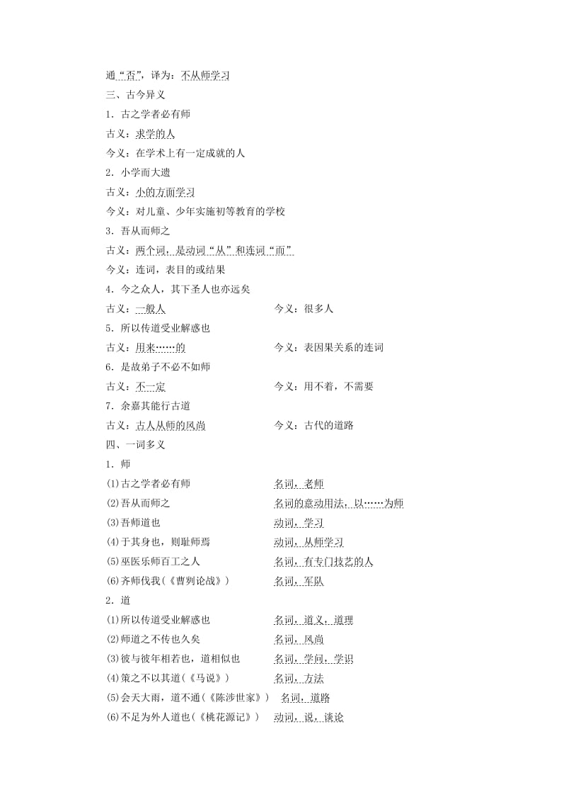 2017-2018学年高中语文 第四单元 铁肩担道义 第12课 师说教学案 语文版必修4.doc_第3页