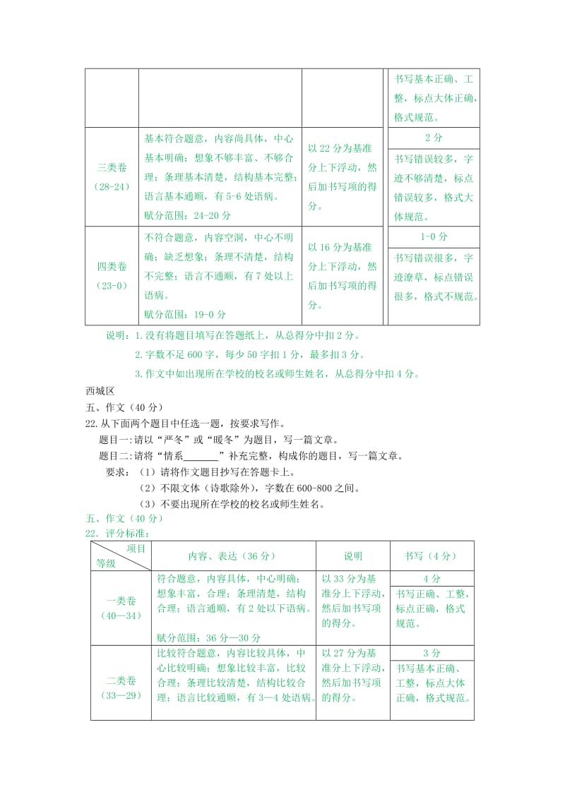 北京市15区2019届九年级语文上学期期末试卷分类汇编 写作专题 新人教版.doc_第3页