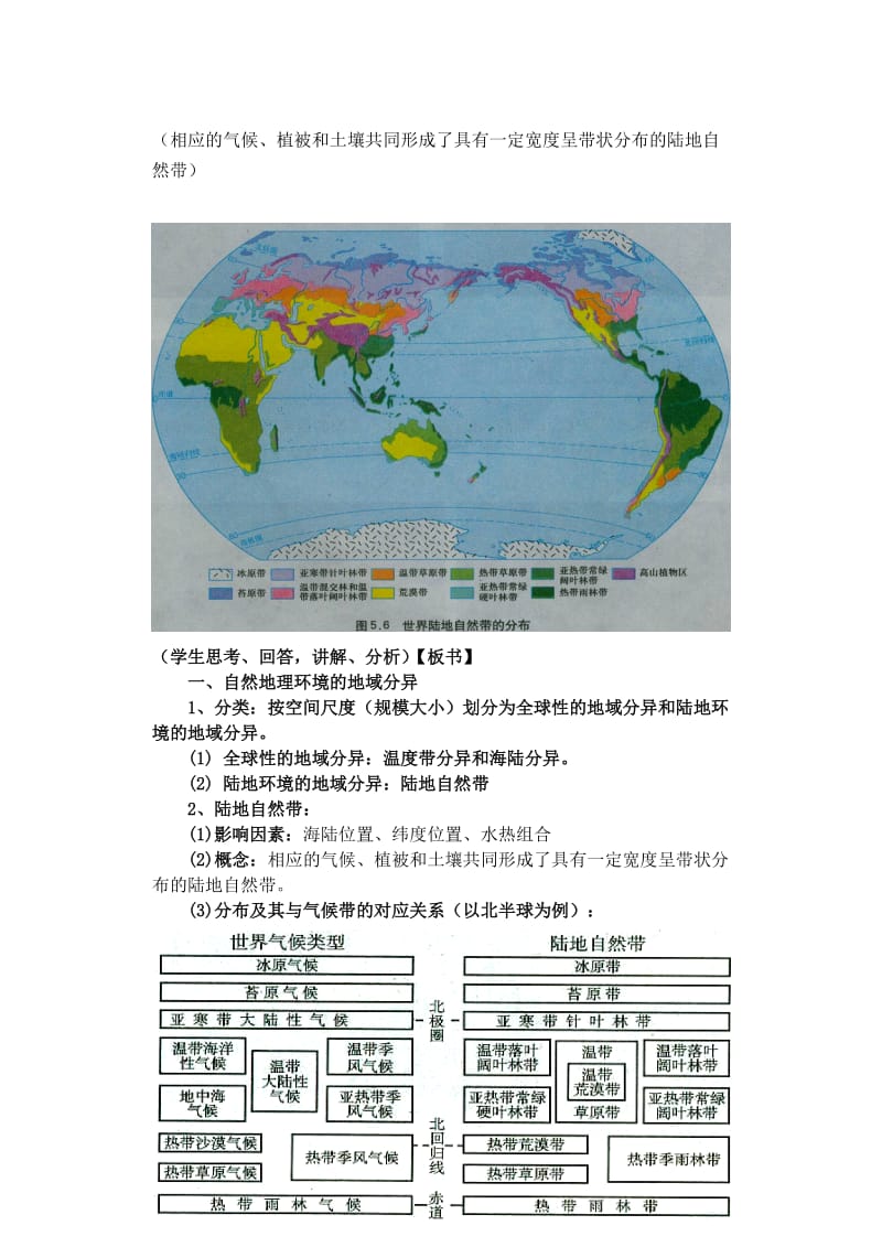 2019-2020年高中地理 5.2自然地理环境的差异性教案 新人教版必修1.doc_第3页