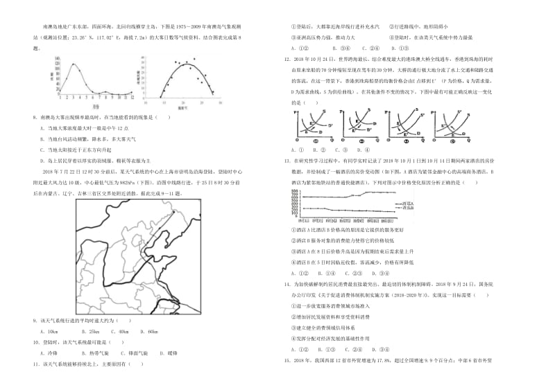 2019年高考文综考前提分仿真试题六.doc_第2页