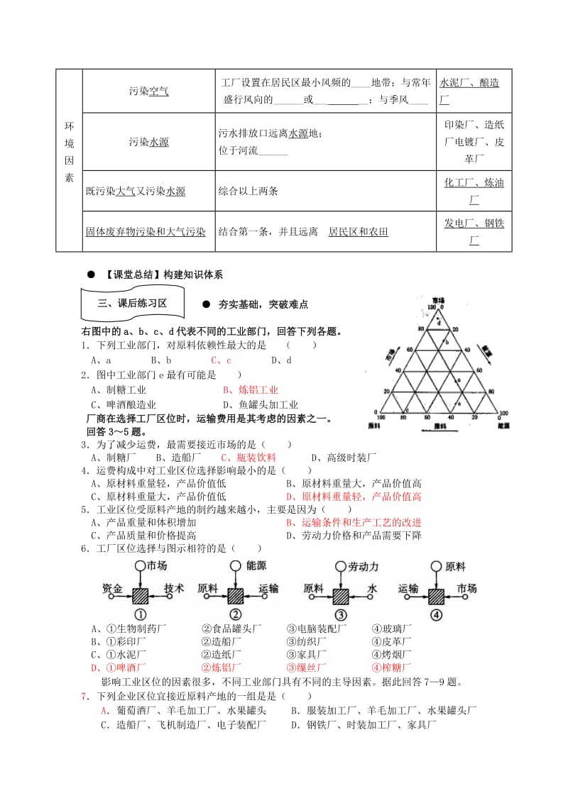 2019-2020年高中地理 第二节《工业生产与地理环境》（第1课时）导学案 新人教版必修2.doc_第3页