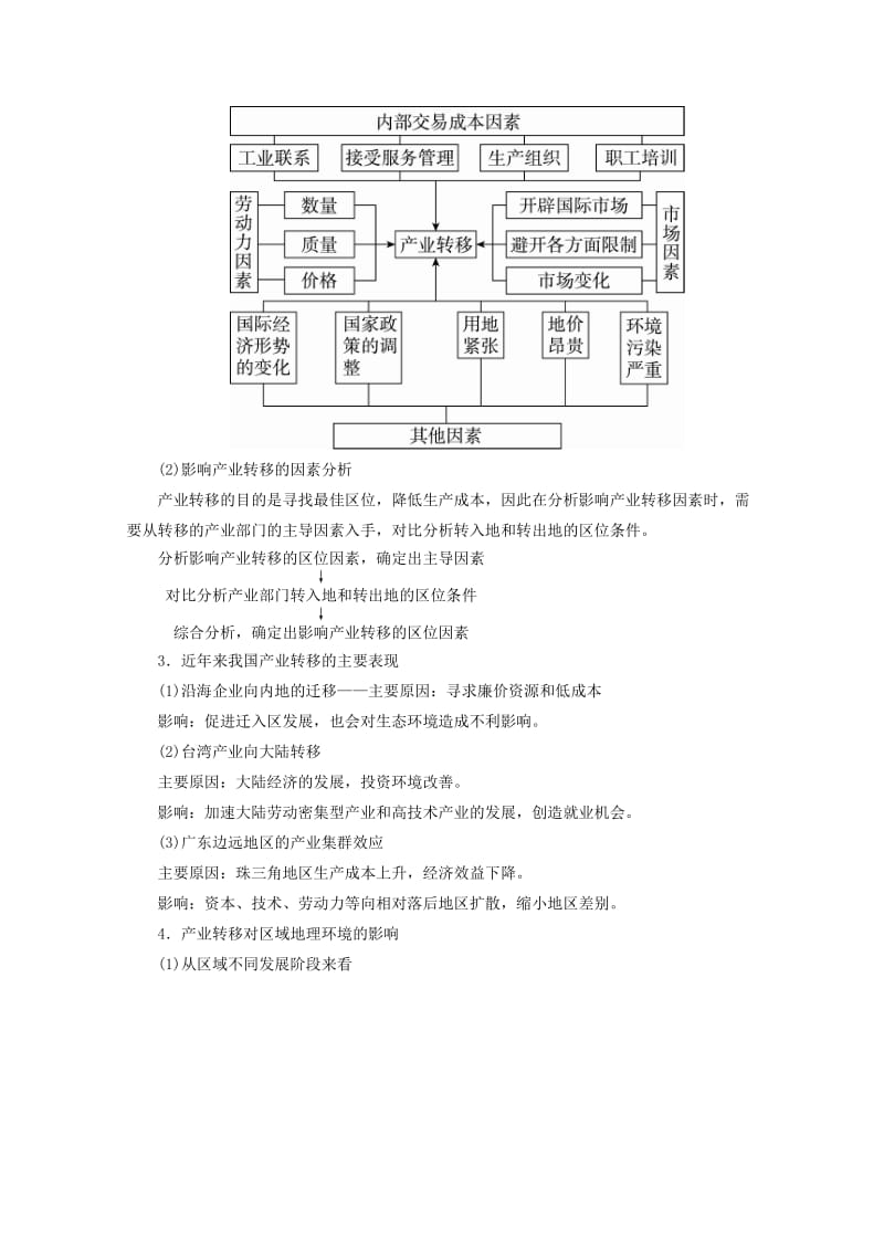 2019-2020年高考地理大一轮复习 第40讲 产业转移与东、西部地区的经济合作学案 新人教版.doc_第2页