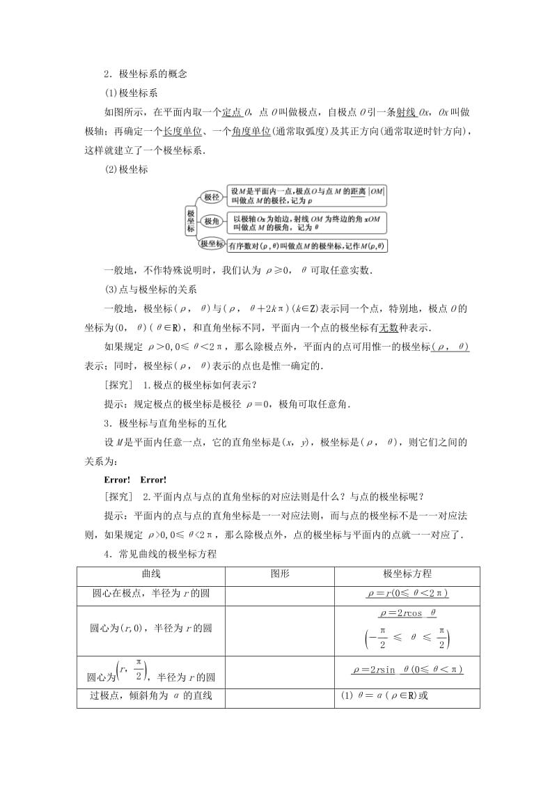 2019-2020年高考数学一轮复习 坐标系训练 理 新人教A版选修4-4.doc_第2页