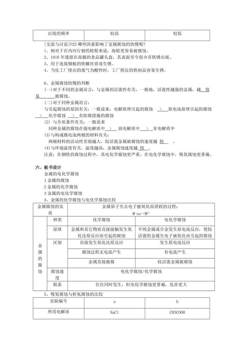 2019-2020年高一化学《 金属的电化学腐蚀》教案.doc_第3页