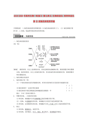 2019-2020年高考生物一輪復(fù)習(xí) 第七單元 生物的進(jìn)化 育種和進(jìn)化 第22講染色體變異學(xué)案.doc