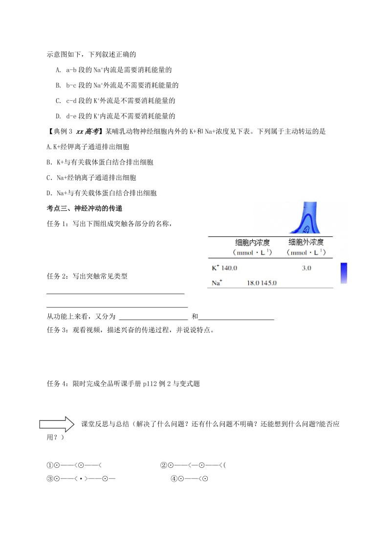 2019-2020年高中生物 2.2 神经系统的结构与功能学案浙教版必修3.doc_第3页