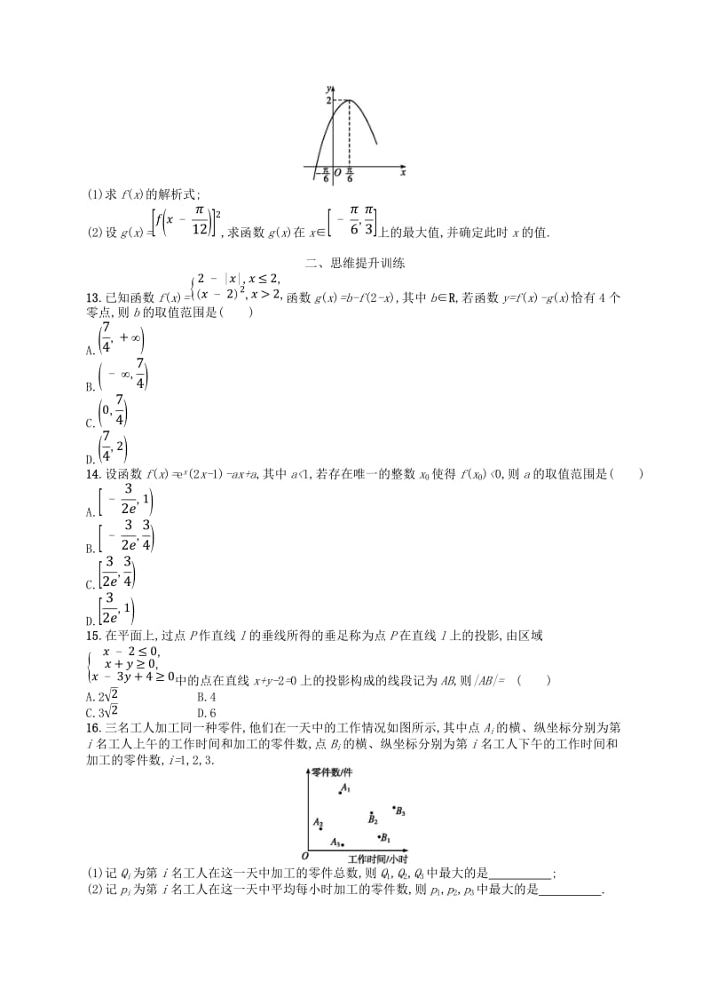 2019高考数学大二轮复习 第一部分 思想方法研析指导 思想方法训练3 数形结合思想 理.doc_第2页