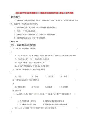 2019版中考化學(xué)專題復(fù)習(xí) 6 溶液的形成活動學(xué)案（新版）新人教版.doc