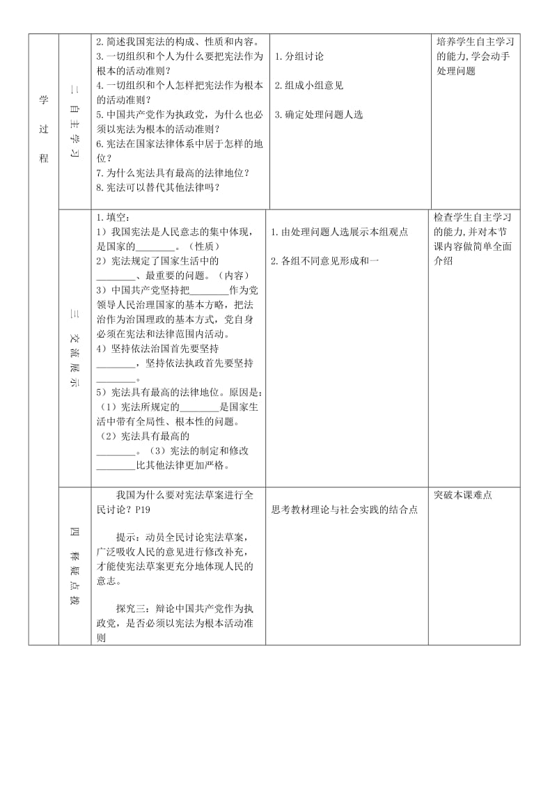 八年级道德与法治下册 第一单元 坚持宪法至上 第二课 保障宪法实施 第1框 坚持依宪治国教案1 新人教版.doc_第2页