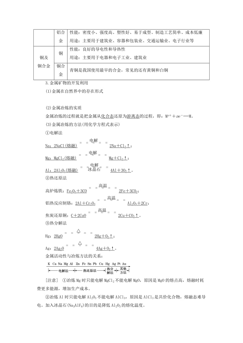 （通用版）2020版高考化学一轮复习 第三章 第四节 金属材料与矿物开发学案（含解析）.doc_第2页