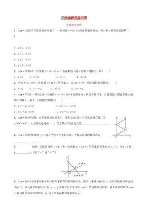 河南省2019年中考數(shù)學(xué)總復(fù)習(xí) 第三章 函數(shù) 第二節(jié) 一次函數(shù)及其應(yīng)用好題隨堂演練.doc