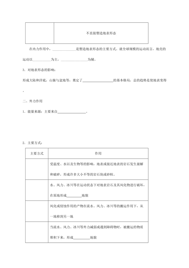 2019-2020年高中地理第四章地表形态的塑造4.1营造地表形态的力量教学案新人教版必修1.doc_第2页