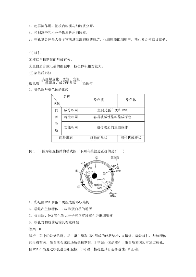 2018-2019版高中生物 第二章 细胞的结构 第四节 细胞核 第五节 原核细胞学案 浙科版必修1.doc_第3页