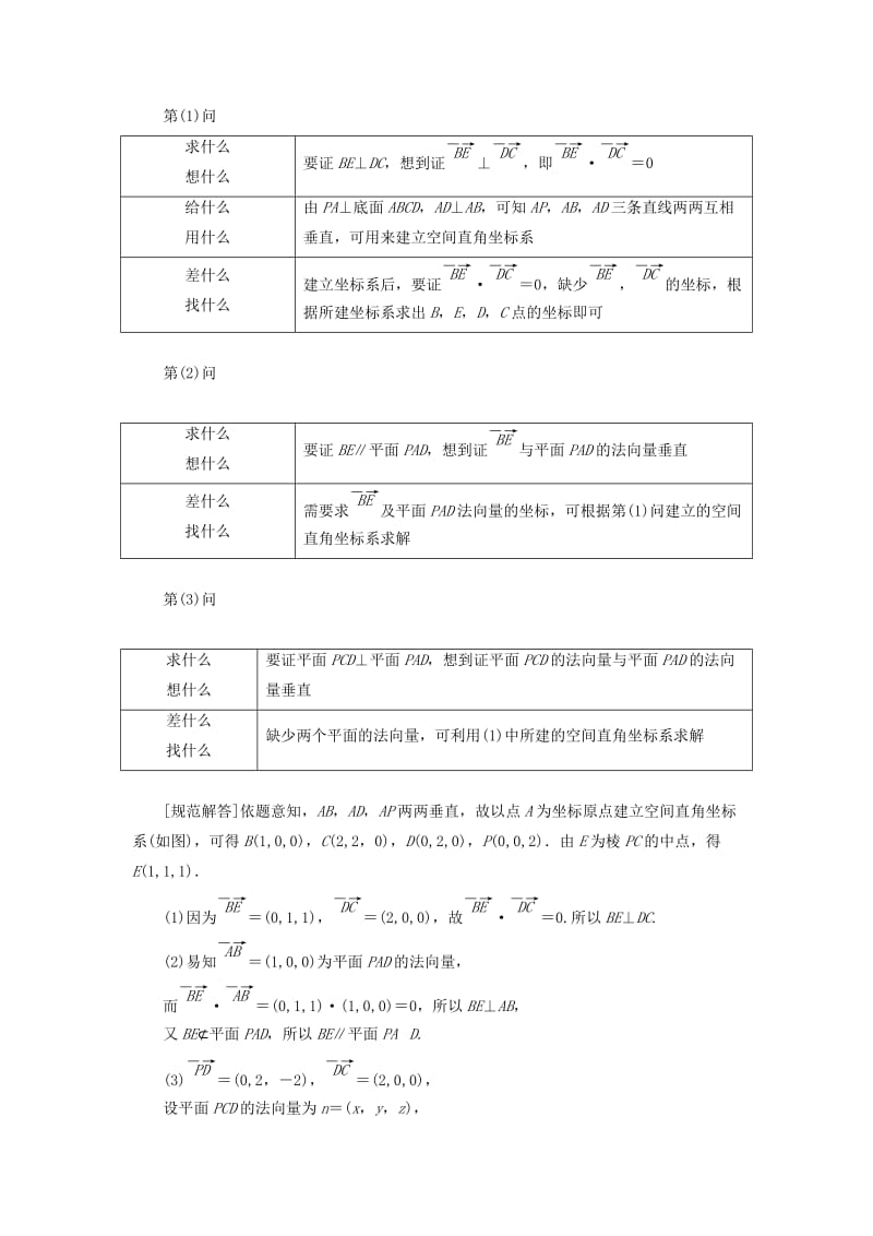 （通用版）2019版高考数学二轮复习 第一部分 专题十 立体几何中的向量方法讲义 理（重点生含解析）.doc_第2页