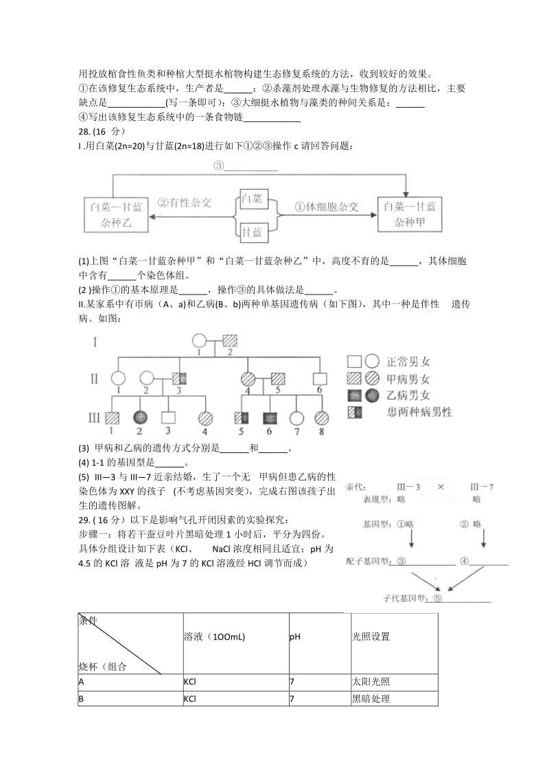 2019-2020年高三生物3月份模拟测试8.doc_第3页