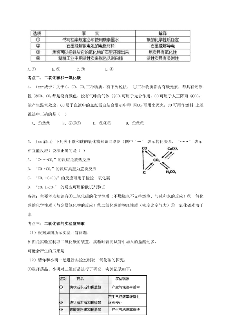 2019-2020年中考化学一轮复习 二氧化碳学案.doc_第2页