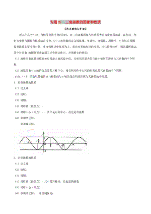 2019年高考數(shù)學大一輪復習 熱點聚焦與擴展 專題21 三角函數(shù)的圖象和性質(zhì).doc