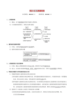 2019年高考生物 考點(diǎn)一遍過(guò) 考點(diǎn)41 人類遺傳?。ê馕觯?doc