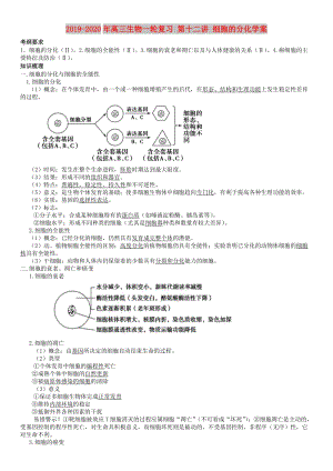 2019-2020年高三生物一輪復(fù)習(xí) 第十二講 細(xì)胞的分化學(xué)案.doc