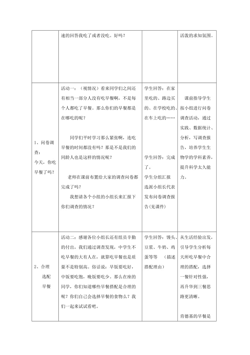 七年级生物上册 3.5.1《饮食与营养》教案1 （新版）苏科版.doc_第2页