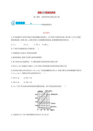 九年級(jí)化學(xué)下冊(cè) 第九單元 溶液 9.3 溶液的濃度 第1課時(shí) 溶質(zhì)的質(zhì)量分?jǐn)?shù)及其計(jì)算練習(xí) 新人教版.doc