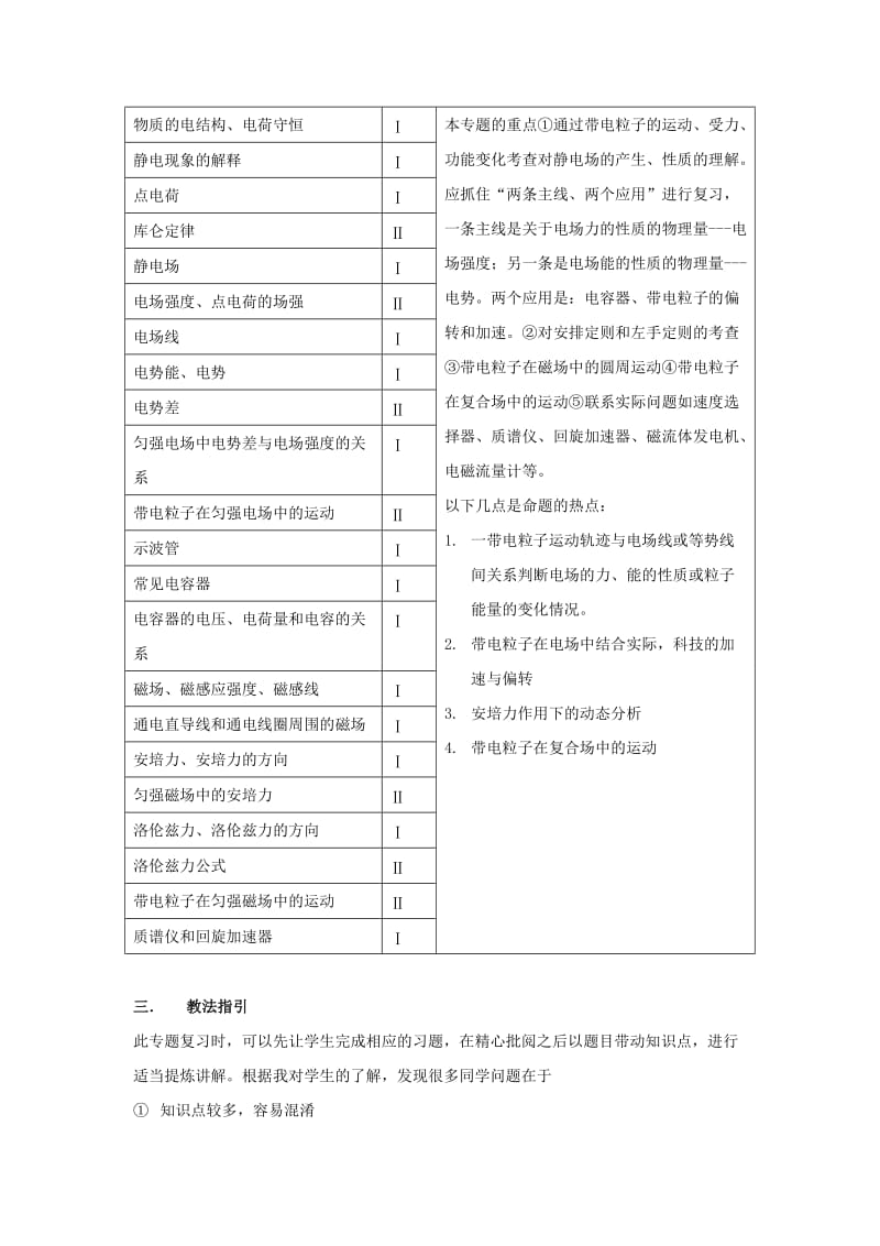 2019-2020年高考物理二轮冲刺 专题五 电场和磁场复习教案.doc_第3页