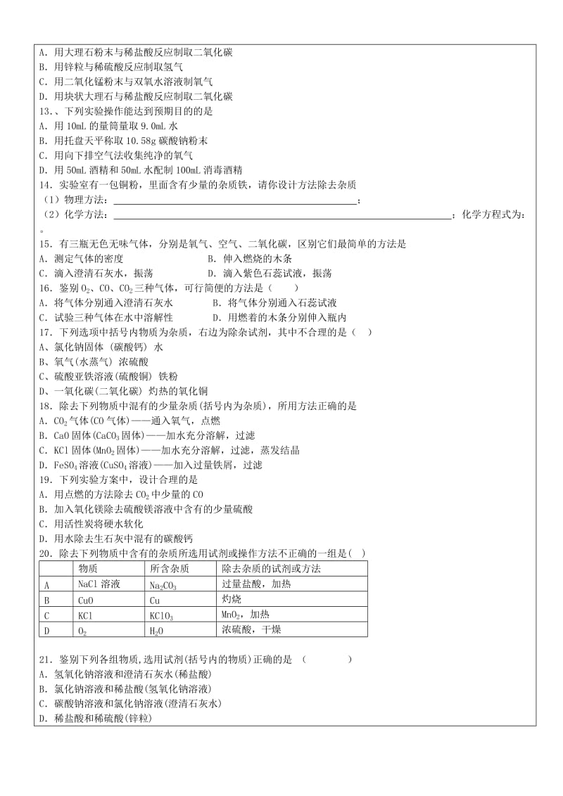 2019-2020年中考化学第一轮复习 实验专题教学案.doc_第3页