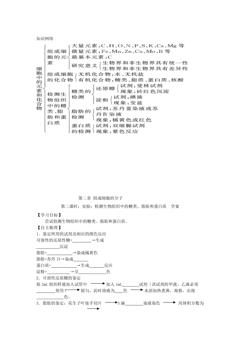 2019-2020年高中生物 2.1 细胞中的元素和化合物学案 新人教版必修1.doc_第3页