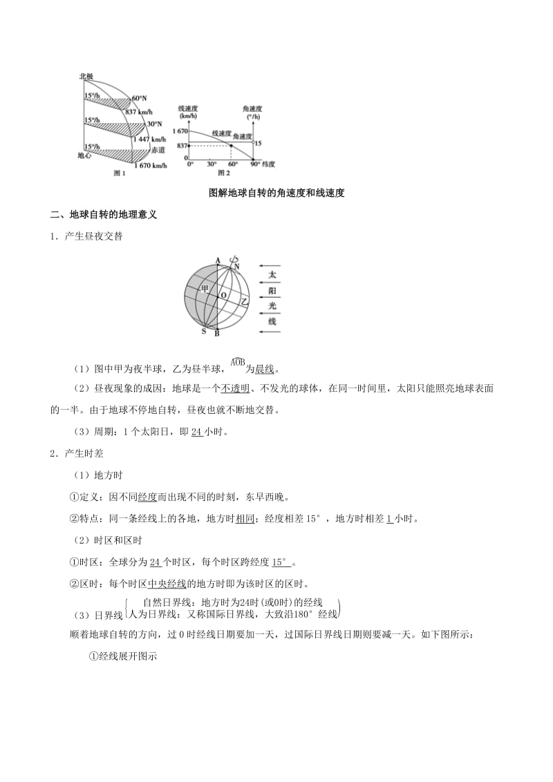 2019高考地理（艺考生文化课）高分冲刺 专题02 地球的运动规律.doc_第3页