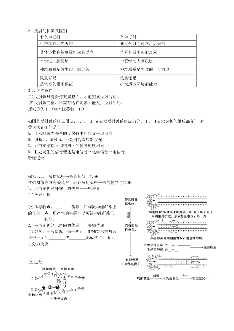 2019-2020年高中生物 2.1 通过神经系统的调节学案 新人教版必修3.doc_第2页