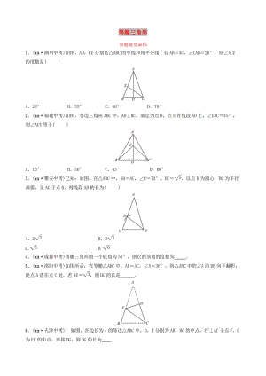 山東省德州市2019中考數(shù)學(xué)復(fù)習(xí) 第四章 幾何初步與三角形 第四節(jié) 等腰三角形要題隨堂演練.doc