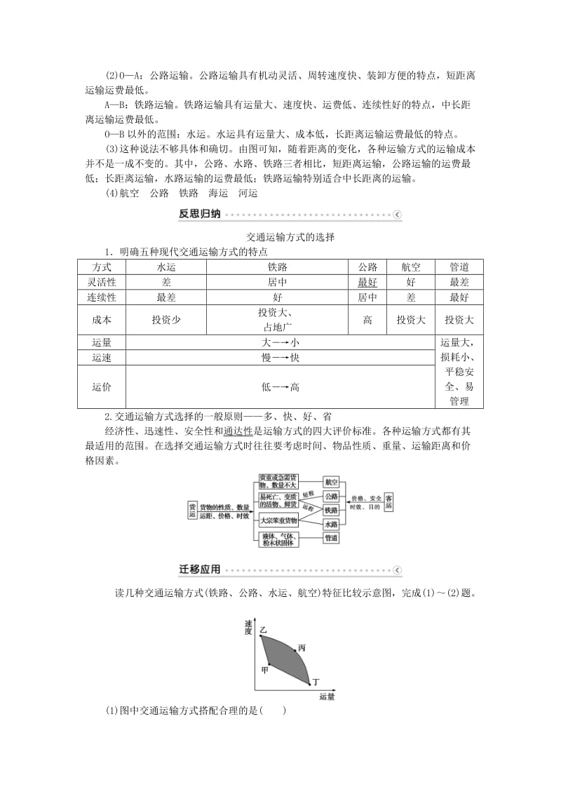 2019-2020年高中地理 第三章 区域产业活动 第四节 交通运输布局及其对区域发展的影响学案 湘教版必修2.doc_第2页