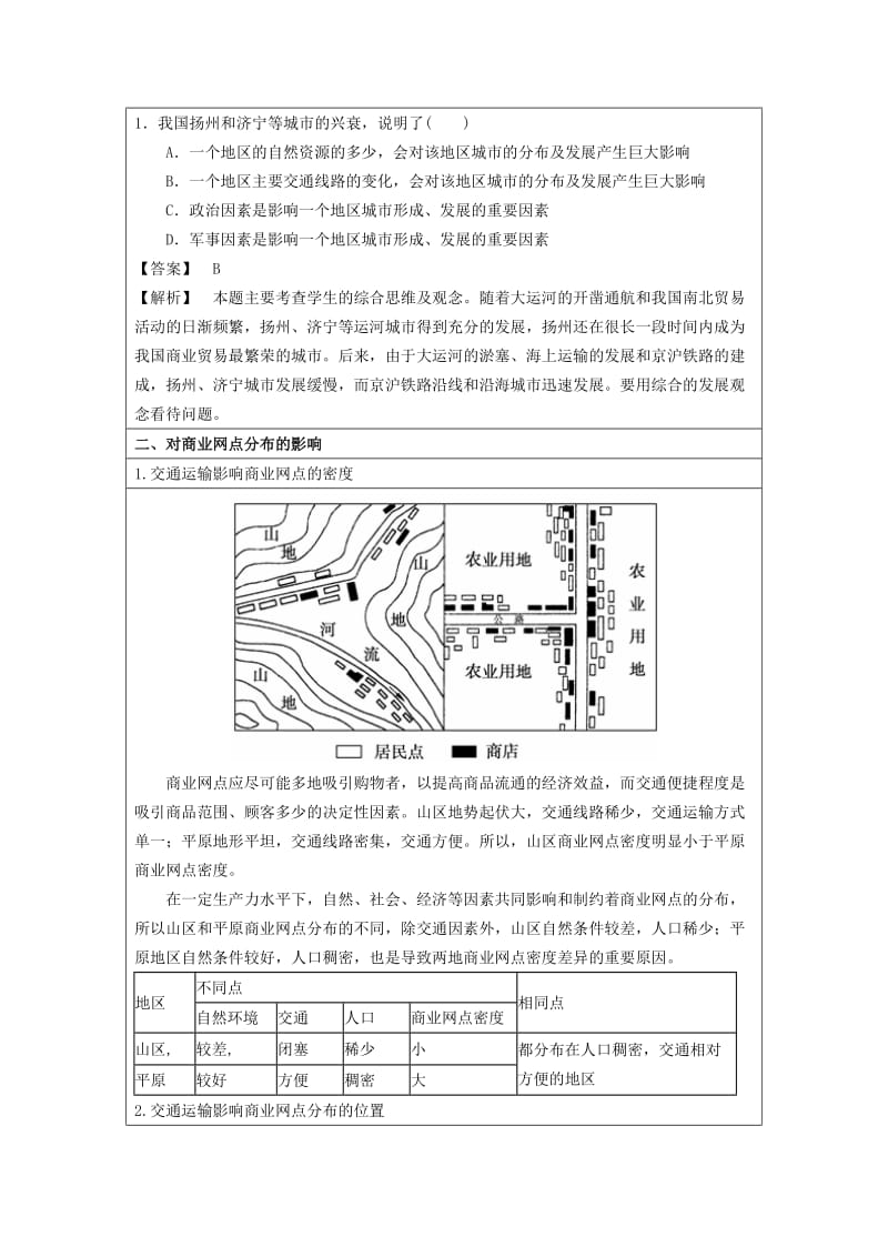 2019-2020年人教版高中地理必修二5.2《交通运输布局变化的影响》word同步学案.doc_第3页