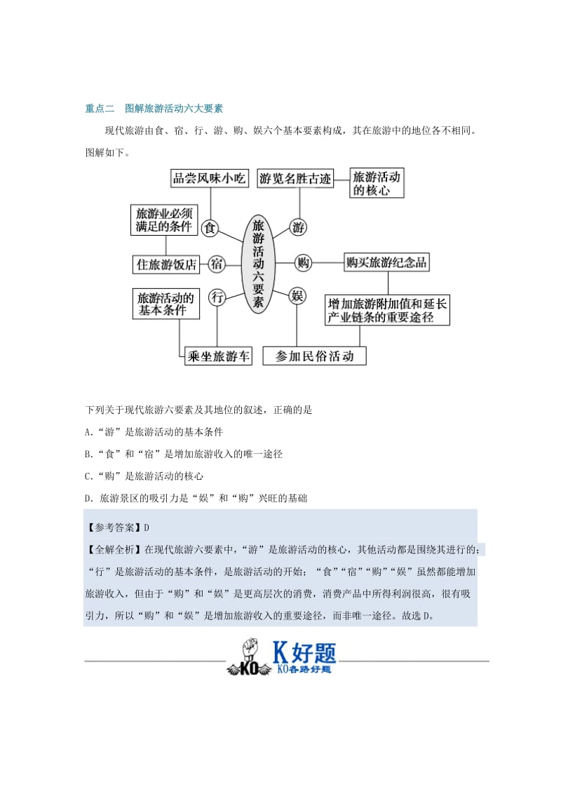 2018-2019学年高中地理 第01章 现代旅游及其作用 专题1.1 现代旅游试题 新人教版选修3.doc_第3页